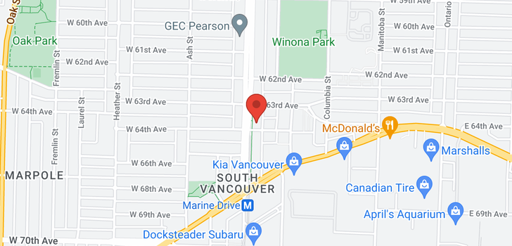 map of 7972 CAMBIE STREET